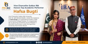 Vice Chancellor of Sukkur IBA Honors Top Academic Performer Hafsa Bugti